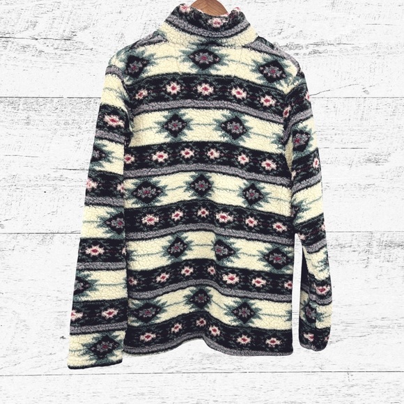 Roper Cream and Black Patterned Fleece Pullover - Picture 2 of 3